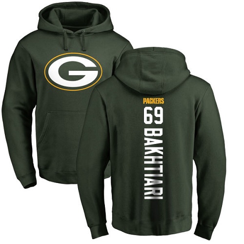 Men Green Bay Packers Green 69 Bakhtiari David Backer Nike NFL Pullover Hoodie Sweatshirts